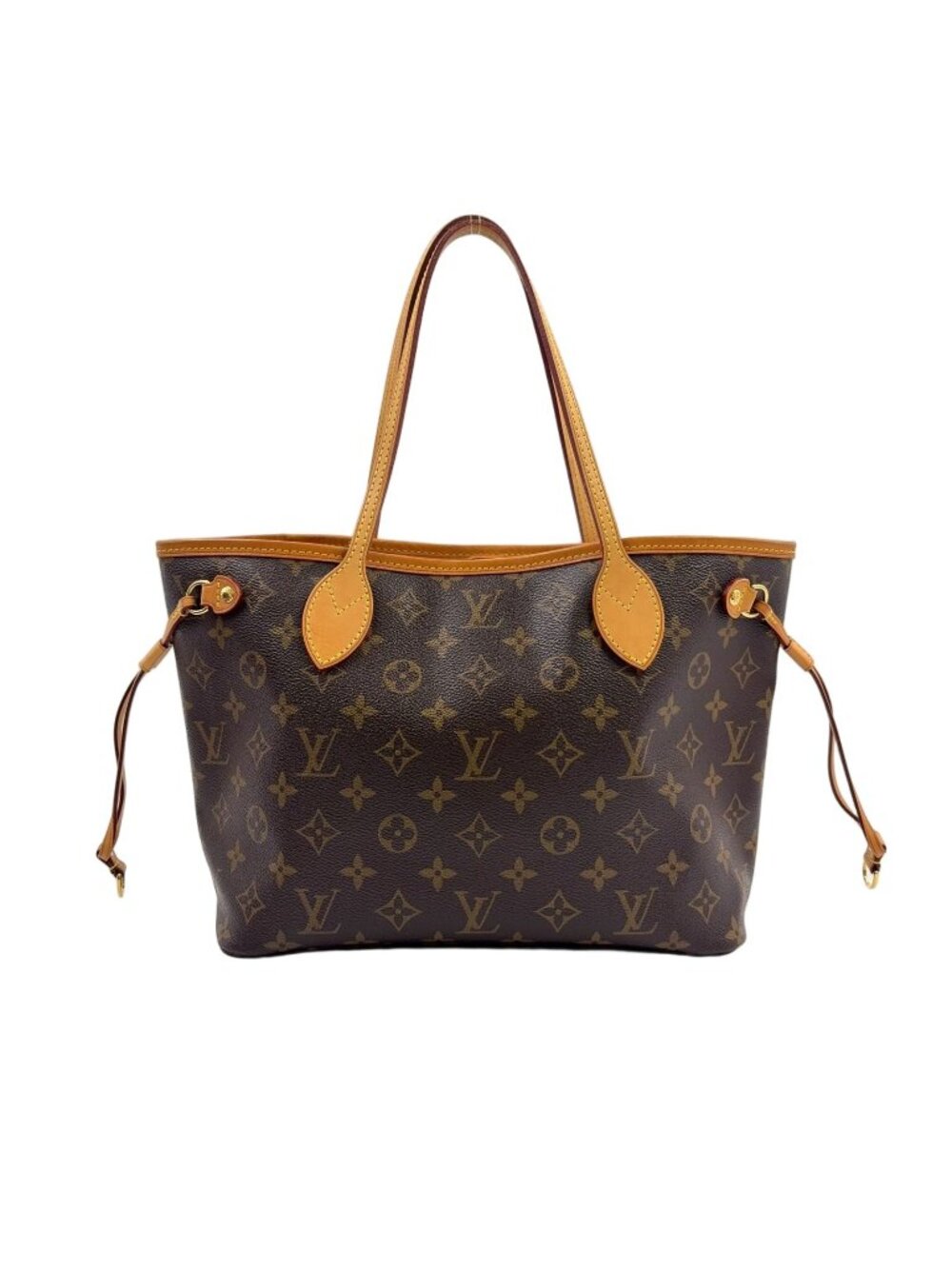 Louis Vuitton Neverfull PM Monogram Leather Brown Tote Gold